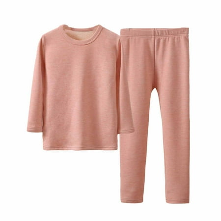 

FAIWAD Girl Boy Clothes 2 Piece Outfits Activewear Long Sleeve Tops and Pants Thermal Cotton Underwear Set