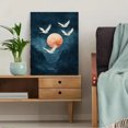 thumbnail image 5 of UXIEQU 12x16 Inch Vintage Blue Flying Cranes Canvas Wall Art Japanese Decor, 5 of 8