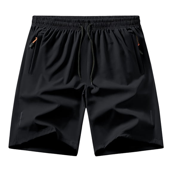 Yungyresw Mens Breathable Athletic Shorts Lightweight Quick Dry Drawstring Waist Bermuda Shorts Gym Workout Running Casual Pants Black XXL