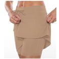 thumbnail image 4 of GIPQJK Women's Active Skort Athletic Stretchy Elastic Waist Lightweight Soild Color Golf Skorts Fake Two Piece Trouser Sports Skirts with Inner Shorts,Khaki M, 4 of 5
