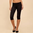 thumbnail image 2 of LIIPEE Womens Leggings Casual Solid Color Slim-Leg Cropped Low Legging Female Tight Seamless Waistband Comfortable Hip-Lifting Breathable Soft Daily Yoga Pants With Pockets,L, 2 of 6