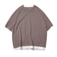 thumbnail image 2 of EQWLJWE Loose Style Sleeve Shirts Fake Two-Piece Tops Tees Alternative Clothing Fashion Casual T-shirts, 2 of 5