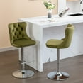 thumbnail image 2 of Swivel Bar Stools of 2, LegaHome Velvet Counter Height Barstools, 25-33 In Adjustable Height Bar Stools with Back Sets of 2, Modern Upholstered Dining Chairs for Islands, 300lb Capacity, Olive-Green, 2 of 9