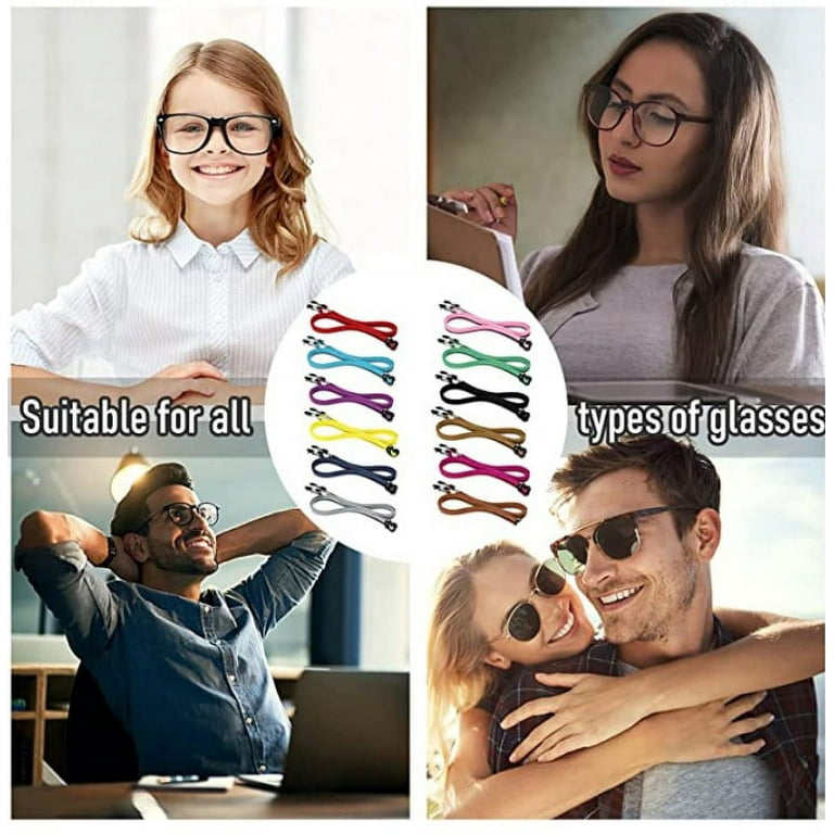 Glasses Strap Holder Eyeglass Strap Adjustable Eye Glasses Holders Around  Neck Head Sunglasses Strap for Men Women 2 Pcs 