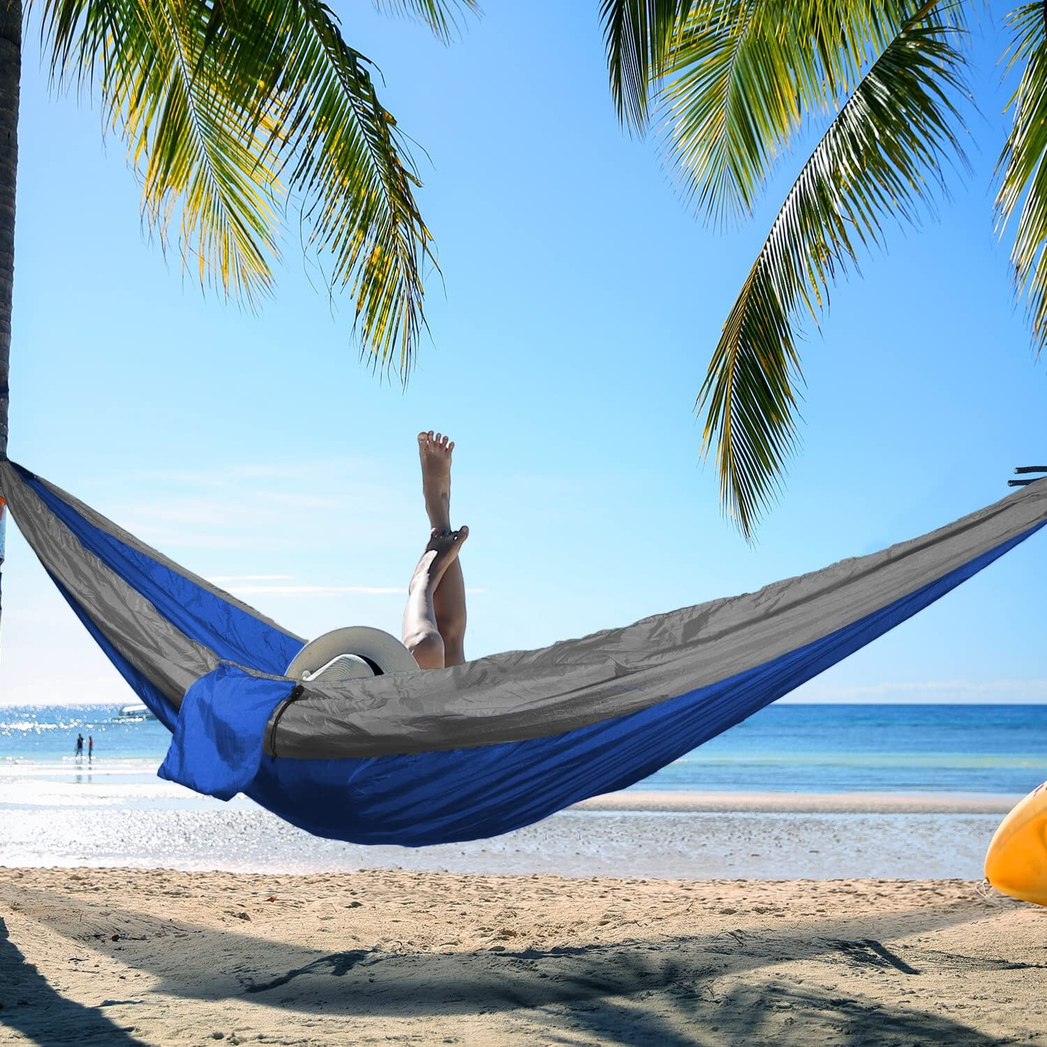 BIRLON Camping Hammock with Tree Strap and Carabiner, Lightweight Nylon Parachute Single Hammock, 106.3 x 55.1 inches(Camouflage)