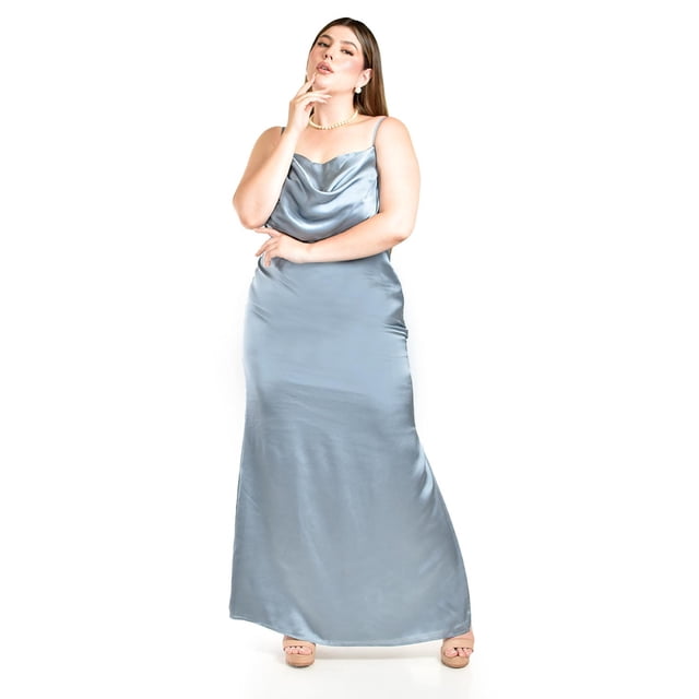 Vestido de escote drapeado Roman Fashion /Tallas Extras, 2005 (Azul claro) azul 42