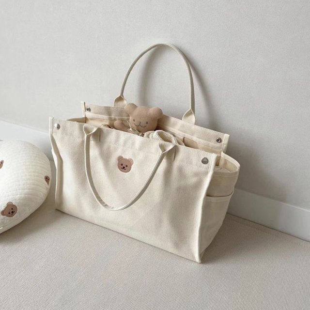 Bolsa Bolso de pañales para bebés para mujer, bolsas de pañales para bebés de lona, multifuncional para niños pequeños