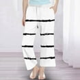 thumbnail image 5 of breaise Wide Leg Pants for Girls Baggy Casual Palazzo Pants Stripe Lounge Trousers with Pockets, 5 of 8