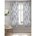 thumbnail image 2 of Blue Pink Botanical Curtains 72 Inch Length, Sheer Curtains for Bedroom Living Room Window Spring Floral Vintage Rod Pocket Voile Drapes Kitchen Curtains Small Half Window 52"x72" 2 Panels, 2 of 6