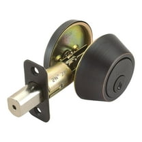 Design House 791665 Single Cylinder 2-Way Round Corner Deadbolt with Latch Oil-Rubbed Bronze