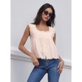 thumbnail image 6 of LMLYSoH Women Tank Top, Sleeveless Tops Square Neck Lace Trim Button Closure Summer Streetwear, 6 of 9