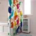 thumbnail image 5 of Shower Curtain Handprint Footprint Shower Curtains for Bathroom Decor Colorful Shower Curtain Sets with Hooks Waterproof Fabric Bath Curtain Standard 72" X 72", 5 of 6