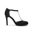 thumbnail image 3 of BLISSFUL STEP Chaussures pour Femmes Bout Rond Talon Aiguille Sandales à Bride en T Noir 8,5, 3 of 8