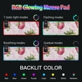thumbnail image 5 of Pink Strawberry Wireless Charging RGB Gaming Mouse Pad Large Keyboard Mat Rubber Base 13 Light Modes, 5 of 6