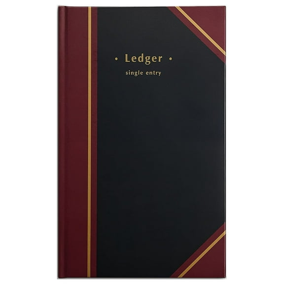 Staples Black Ledger Book 11-3/4" x 7-5/16" 217679