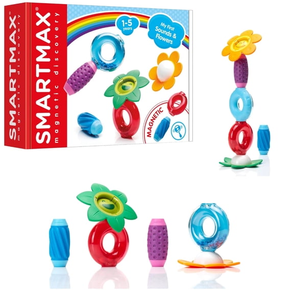 SmartMax My First Sounds & Flowers – Magnetic STEM Building Set for Toddlers Ages 1–5, with Sound & Sensory Play