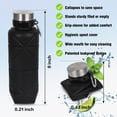 thumbnail image 4 of KEMIER Collapsible Water Bottles Leakproof Valve Reusable BPA Free Silicone Foldable Water Bottle for Sport Gym Camping Hiking Travel Sports Lightweight Durable 23.6oz 700ml（Black）, 4 of 7