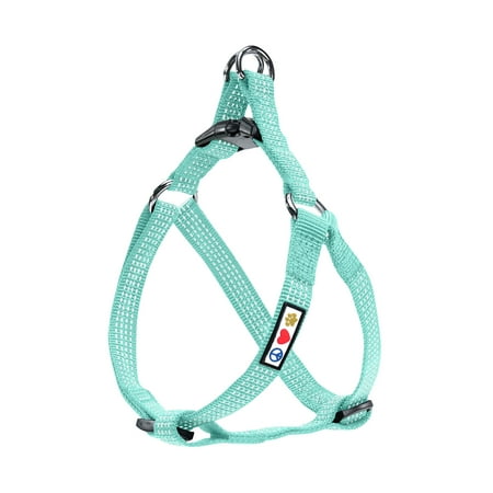 UPC: 0088057070788 | Pawtitas Reflective Dog Harness – Teal – Medium (M) – Step in Dog Harness Training & Walking