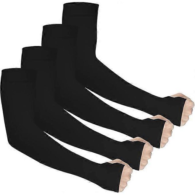 4 Pairs Compression Arm Sun Protection Sleeves for Men Women UV Protection Arm Cold Protection UPF 50 Golf Arm Sleeves
