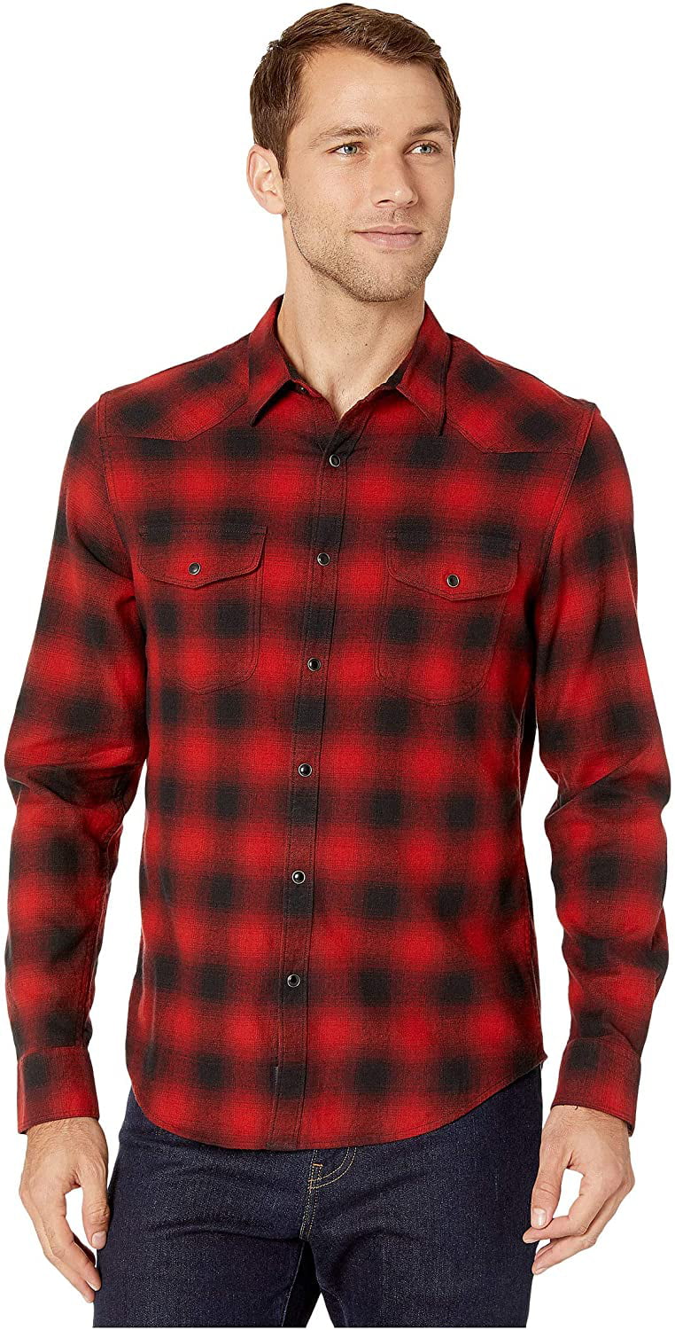 Lucky Brand Men's Long Sleeve Button Up Sante Fe Western Shirt, Red ...