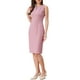 thumbnail image 4 of Vestido elegante sin mangas para mujeres Inspire Chic, vestido ajustado tipo lápiz en color rosa polvo, 4 of 6