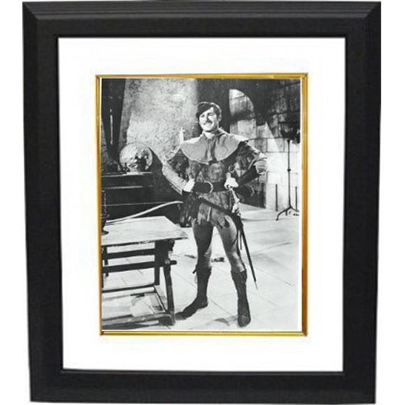 Athlon Sports CTBL-BW22146 Errol Flynn Unsigned Robin Hood Vintage B&W 8 x 10 Photo Custom Framed