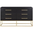 thumbnail image 4 of Meridian Furniture Maxine Black Dresser with Gold Metal Legs and Handle, 4 of 42