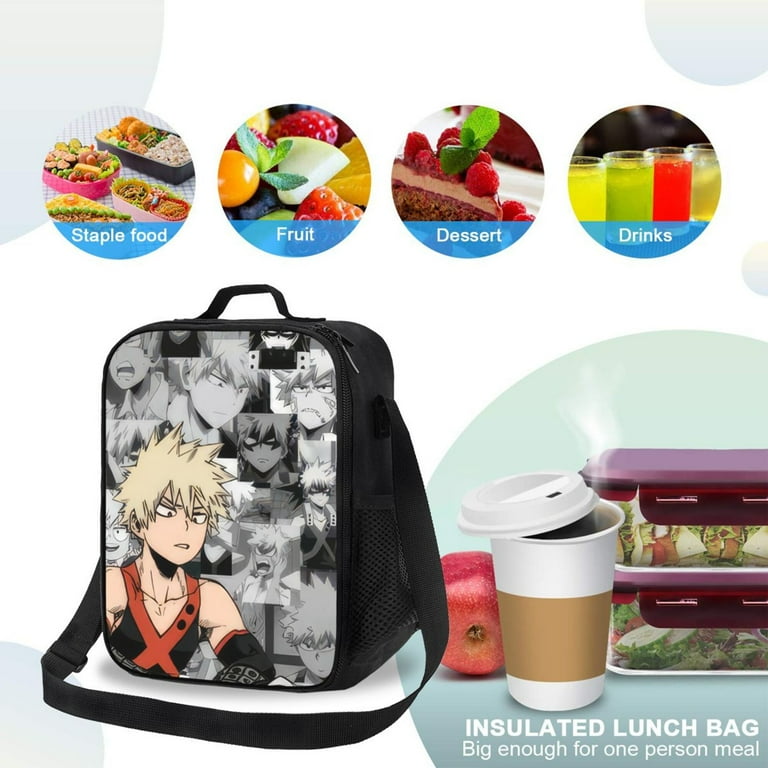 My Hero Academy Lunch Bag Anime Lunch Tote Bag Reusable Insulated Lunch Box For Boys Girls Portable Lunch Bento Box For School College Work Office Picnic 10.5 8 4.5 Inch Walmart