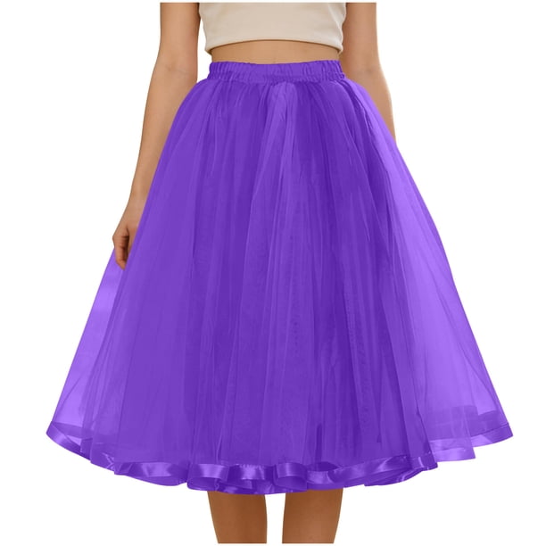TaTaai Women's Sweet Fluffy Multi-Layer Tulle Princess Skirt Colorful Elastic Waist Half Skirt For Party Cosplay Holiday Daily Wear Gift