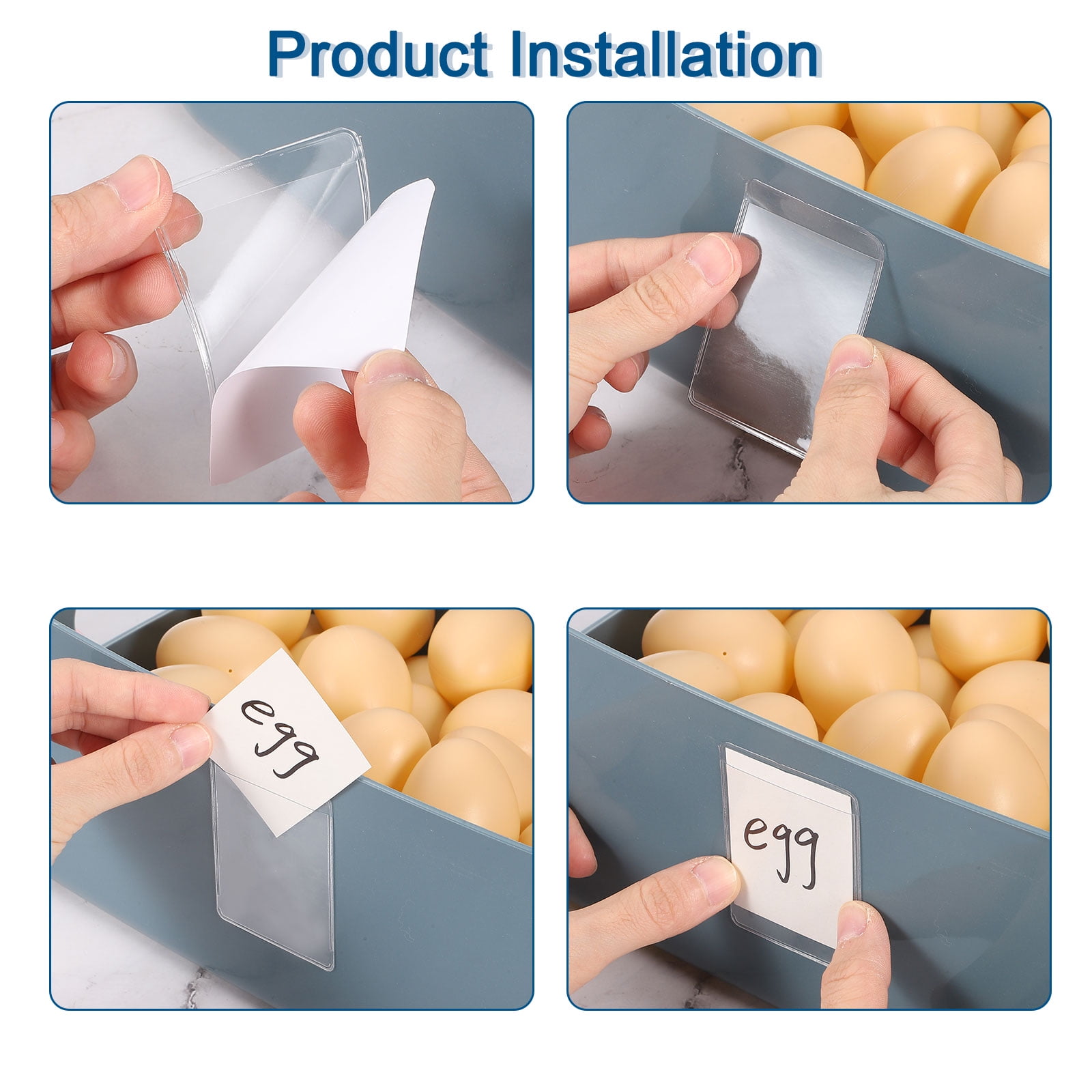 Uxcell 35 Pcs Self Adhesive Index Card Pockets with Top Open, 6.3" x 3.5" Clear Plastic Labels Holders Card Holder for Libraries Organizing and Protecting Index Cards, Transparent