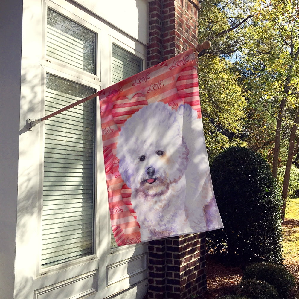Carolines Treasures BB9735CHF Bichon Frise Love Flag Canvas House Size  Large multicolor