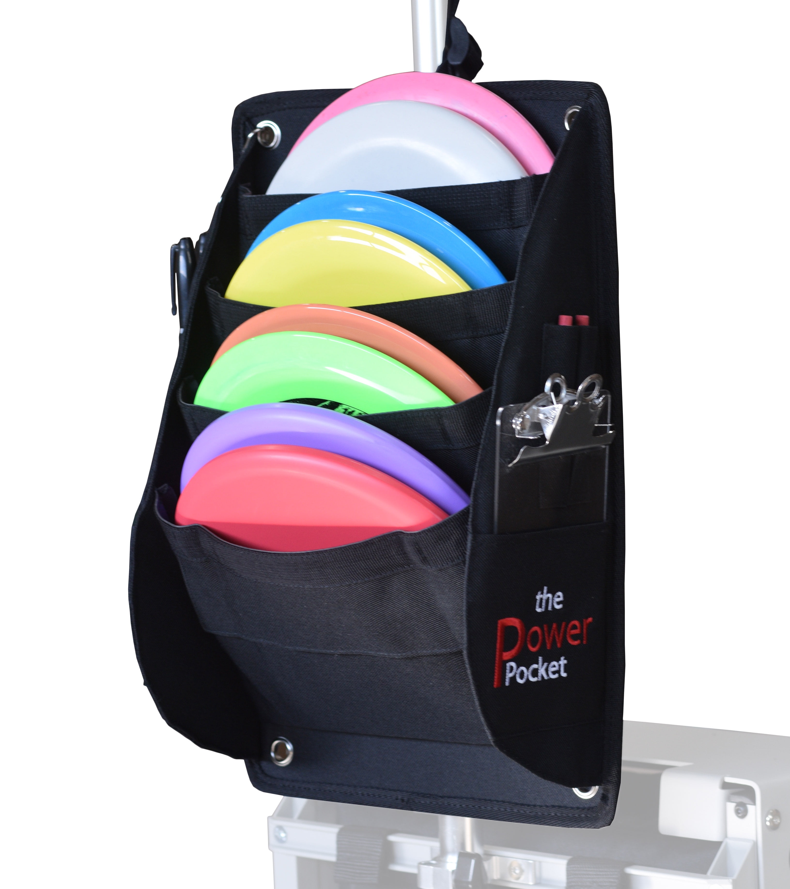 Power Pocket Disc Golf Cart Putter Pouch for Discs and Accessories