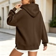 thumbnail image 7 of SYwaren Women's Long Sleeve Oversized Half Zip Hoodie Casual Sweatshirt Side Slit Tops, 7 of 7