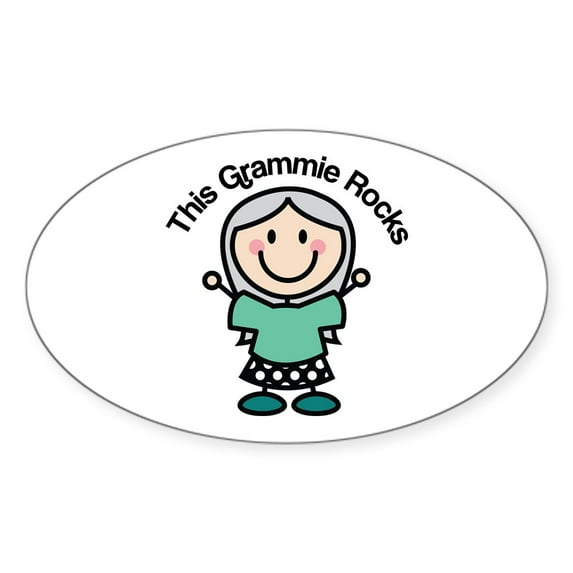 CafePress - Grammie Rocks - Sticker (Oval)