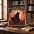 thumbnail image 5 of Natural Wood Framed Cute Ghost Reading Book Halloween Wall Art Print 20x20cm Vintage Spooky Pumpkin Illustration Wall Hanging Decor For Bedroom Living Room Holiday Tabletop Picture, 5 of 7
