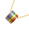 thumbnail image 3 of Collar con colgante de arcoíris de acero inoxidable con el orgullo gay y lésbico LGBT Oro, 3 of 9