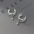 thumbnail image 3 of K-KED 925 Sterling Silver Clip On Ear Cuff Unisex Non Piercing Earrings Crystal Star, 3 of 6