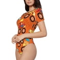 thumbnail image 2 of Daiia Monster Truck,Truck Cartoon print Women's Crew Neck Short Sleeve Bodysuit Fashion Tops Fit Casual Basic Extender Bodysuit-Medium, 2 of 9
