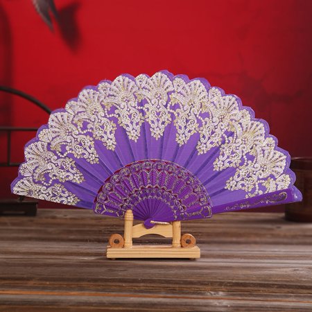 

MAX Dance Fan Stage Performance Decoration Art Craft Pretty Plastic Gold Blocking Craft Fan