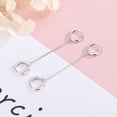 thumbnail image 2 of Par de aretes de aro doble para mujeres y niñas, plata de ley 925, cadena esclava colgante pequeña, poste de hélice con segundo orificio, múltiples pernos, perforación del lóbulo, manguito, cartílago, joyería personalizada para hombres ER, 2 of 5