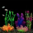 thumbnail image 2 of Xiao Hua 7 piezas de plantas artificiales de plástico para acuario, decoración grande para acuario Betta, accesorios para pecera, adornos para pecera, colorido morado, 2 of 3