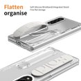 thumbnail image 3 of Rugged Phone Case for Samsung Galaxy Z Fold 3, Heavy Duty Shockproof Camera Lens Protection Hand Strap Kickstand Anti-Slip Drop Protective Case Cover for Samsung Galaxy Z Fold 3, Clear, 3 of 7