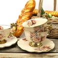 thumbnail image 4 of 15 Pieces British Porcelain Tea Set, Floral Vintage China Coffee Set, Wedding Tea Service for Adult, Big Tea Cup, 4 of 8