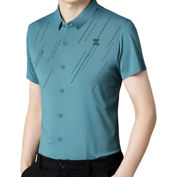 Camisa de manga corta para hombre, estilo urbano, ligera, moderna y elegante. SG