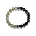 thumbnail image 2 of Crucible Jewelry Men's Skull with Labradorite and Matte Onyx Stone Bead Stretch Bracelet (10mm), 2 of 3