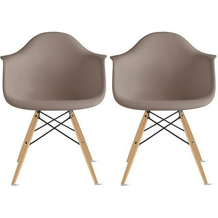 2xhome Set Of 2 Gray Mid Century Modern Plastic Dining Chair Molded 2xhome Set Of 2 Gray Mid Century Modern Plastic Dining Chair Molded Arms Armchairs Natural Wood Legs Desk No Wheels Accent Vintage Designer For Small