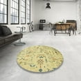 thumbnail image 3 of Ahgly Company Indoor Round Abstract Copper Green Abstract Area Rugs, 5' Round, 3 of 6