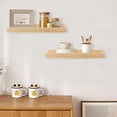 thumbnail image 2 of Floating Shelves Set of 2, 11.8inch Picture Ledge Shelf for Wall Decor Storage, Natural Wood Wall Shelves with Lip for Bedroom Living Room Kitchen Nursery Books Photo Frames, Natural, 2 of 7