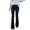 Black, variant on Women's Wide Leg Pants Women's Solid Color High Waisted Slim Fit Flares Corduroy Elasticated Waist Casual Pants