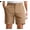 Khaki, variant on Mens Shorts Casual Lightweight Cotton Comfort Stretch Dress Shots Summer Beach with Pockets, M